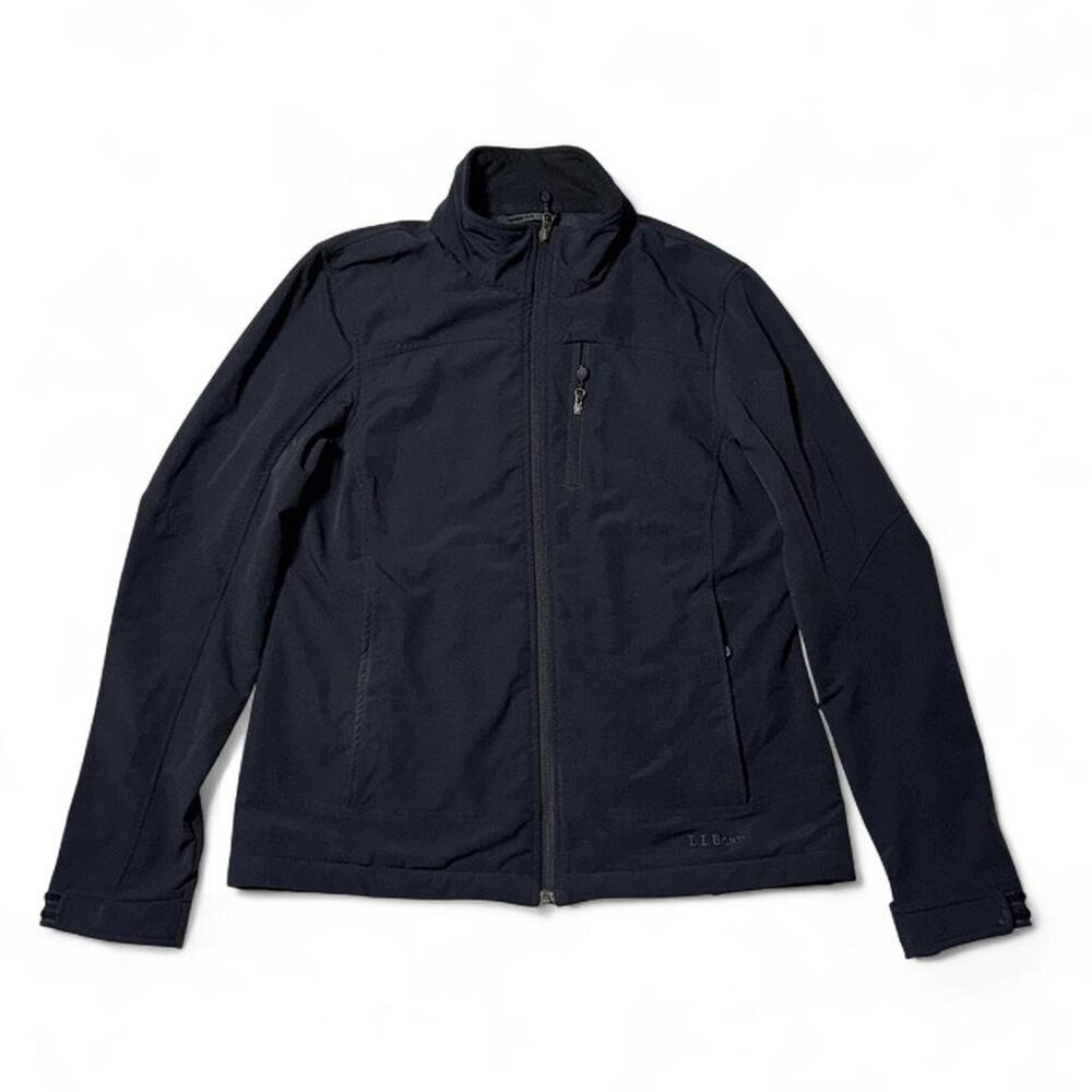 L.L. Bean Softshell Full Zip Jacket Black Size Medium Stretch